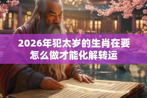 2026年犯太岁的生肖在要怎么做才能化解转运