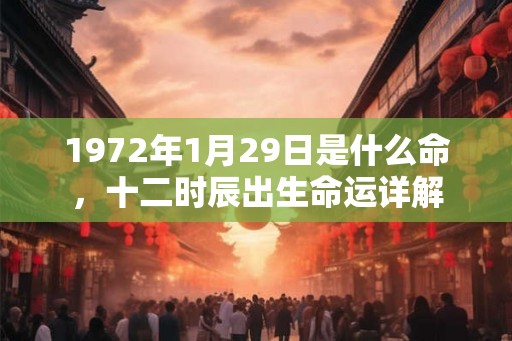 1972年1月29日是什么命,十二时辰出生命运详解 1972年1月29日是什么命,十二时辰出生命运详解