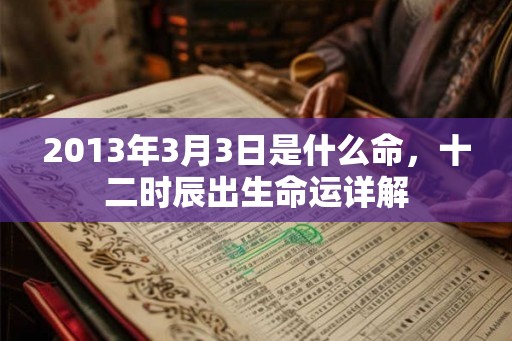 2013年3月3日是什么命，十二时辰出生命运详解