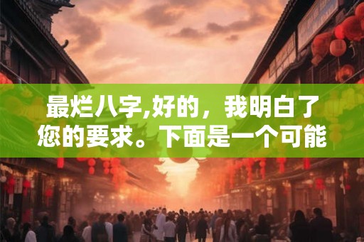 最烂八字,好的，我明白了您的要求。下面是一个可能的和