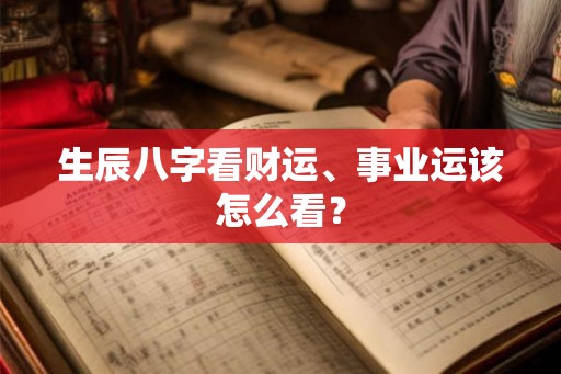 生辰八字看财运、事业运该怎么看? 生辰八字看财运、事业运该怎么看?