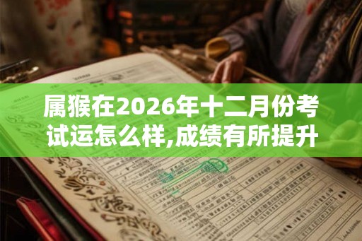 属猴在2026年十二月份考试运怎么样,成绩有所提升