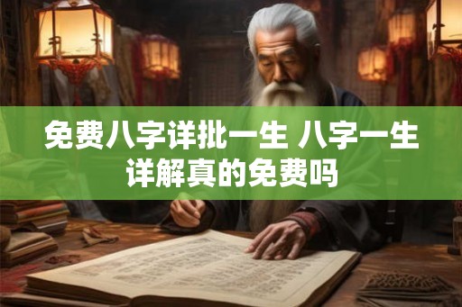 免费八字详批一生 八字一生详解真的免费吗 免费八字详批一生 八字一生详解真的免费吗
