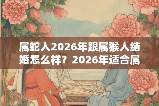 属蛇人2026年跟属猴人结婚怎么样？2026年适合属蛇人结婚吗？