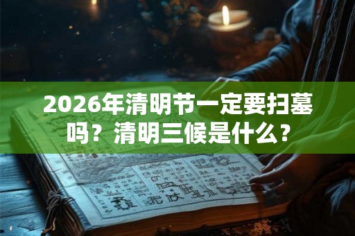 2026年清明节一定要扫墓吗？清明三候是什么？