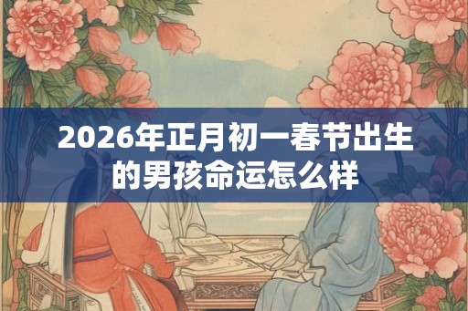 2026年正月初一春节出生的男孩命运怎么样