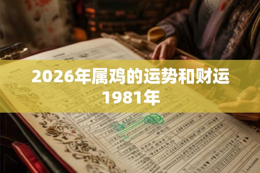 2026年属鸡的运势和财运1981年