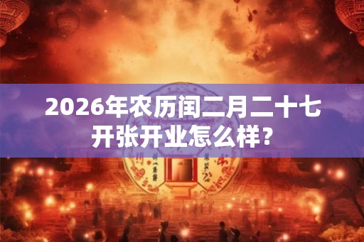 2026年农历闰二月二十七开张开业怎么样？