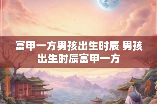 富甲一方男孩出生时辰 男孩出生时辰富甲一方