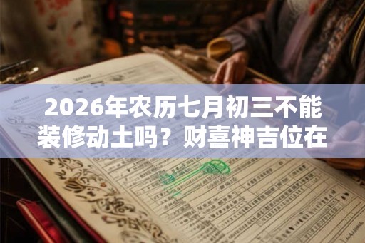 2026年农历七月初三不能装修动土吗？财喜神吉位在哪？