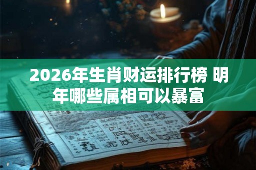 2026年生肖财运排行榜 明年哪些属相可以暴富 2026年生肖财运排行榜 明年哪些属相可以暴富