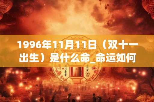 1996年11月11日（双十一出生）是什么命_命运如何