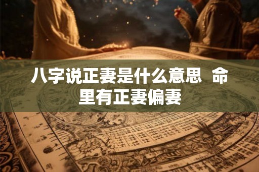 八字说正妻是什么意思 命里有正妻偏妻 八字说正妻是什么意思 命里有正妻偏妻