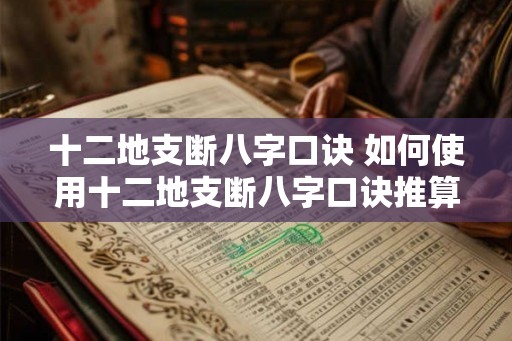 十二地支断八字口诀 如何使用十二地支断八字口诀推算八字