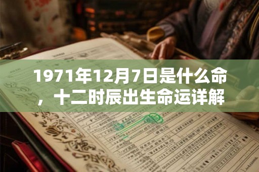 1971年12月7日是什么命，十二时辰出生命运详解