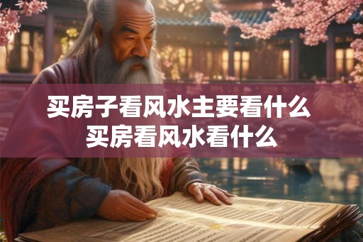 买房子看风水主要看什么 买房看风水看什么