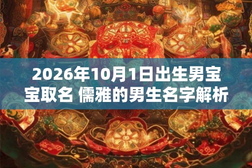 2026年10月1日出生男宝宝取名 儒雅的男生名字解析