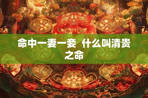 命中一妻一妾  什么叫清贵之命