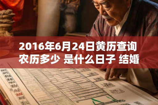 2016年6月24日黄历查询 农历多少 是什么日子 结婚吉时