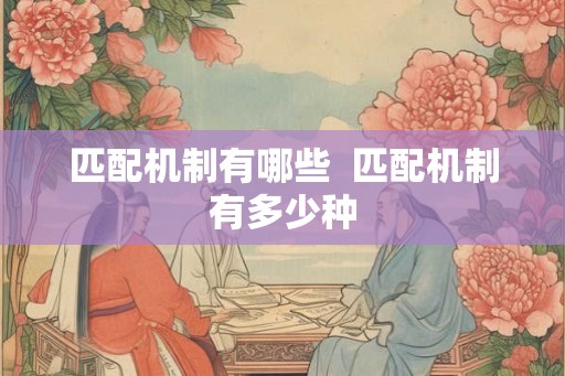 匹配机制有哪些  匹配机制有多少种