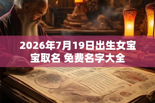2026年7月19日出生女宝宝取名 免费名字大全