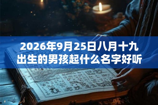 2026年9月25日八月十九出生的男孩起什么名字好听 2026年9月25日八月十九出生的男孩起什么名字好听