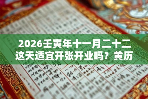 2026壬寅年十一月二十二这天适宜开张开业吗？黄历查询