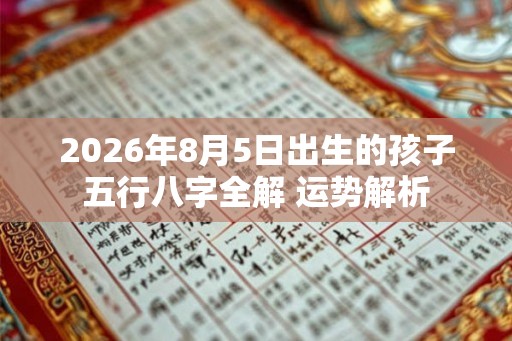 2026年8月5日出生的孩子五行八字全解 运势解析