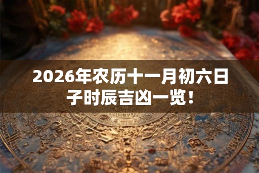 2026年农历十一月初六日子时辰吉凶一览！