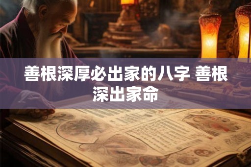 善根深厚必出家的八字 善根深出家命
