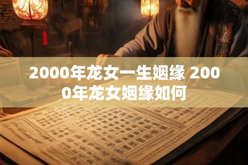 2000年龙女一生姻缘 2000年龙女姻缘如何