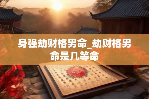 身强劫财格男命_劫财格男命是几等命
