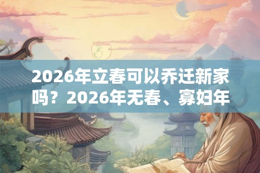 2026年立春可以乔迁新家吗？2026年无春、寡妇年吗？