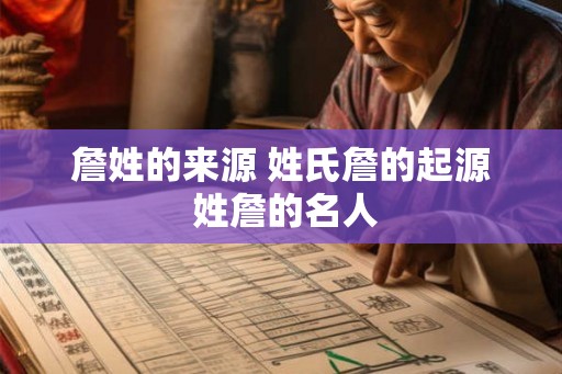 詹姓的来源 姓氏詹的起源 姓詹的名人