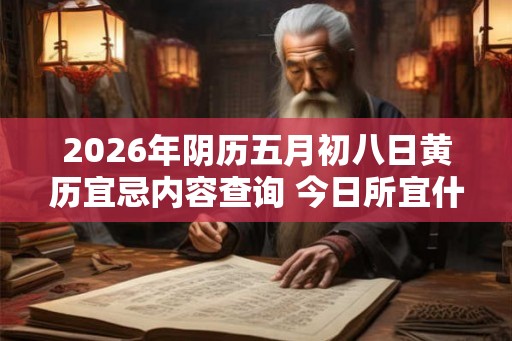 2026年阴历五月初八日黄历宜忌内容查询 今日所宜什么 2026年阴历五月初八日黄历宜忌内容查询 今日所宜什么
