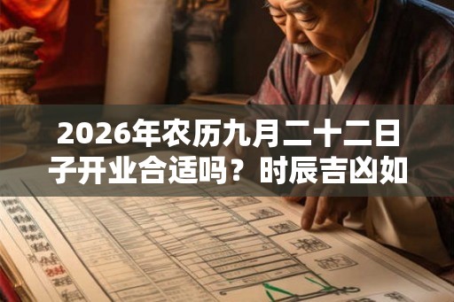 2026年农历九月二十二日子开业合适吗？时辰吉凶如何？