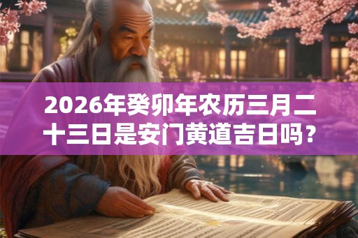 2026年癸卯年农历三月二十三日是安门黄道吉日吗？