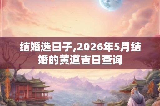 结婚选日子,2026年5月结婚的黄道吉日查询
