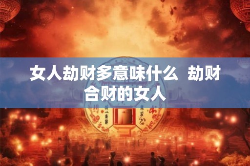 女人劫财多意味什么 劫财合财的女人 女人劫财多意味什么 劫财合财的女人