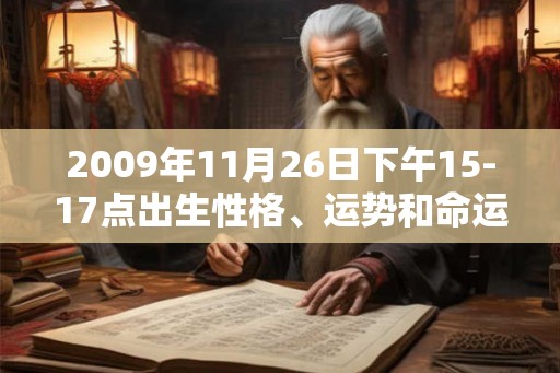 2009年11月26日下午15-17点出生性格、运势和命运 2009年11月26日下午15-17点出生性格、运势和命运