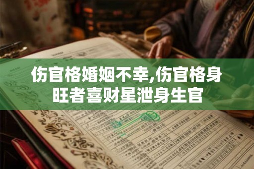 伤官格婚姻不幸,伤官格身旺者喜财星泄身生官