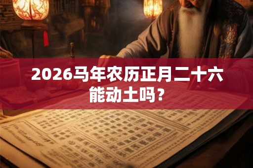 2026马年农历正月二十六能动土吗？