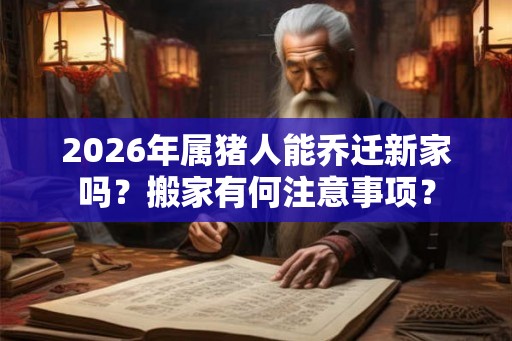 2026年属猪人能乔迁新家吗？搬家有何注意事项？