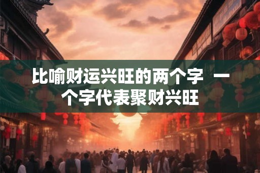 比喻财运兴旺的两个字  一个字代表聚财兴旺