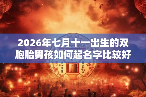 2026年七月十一出生的双胞胎男孩如何起名字比较好听