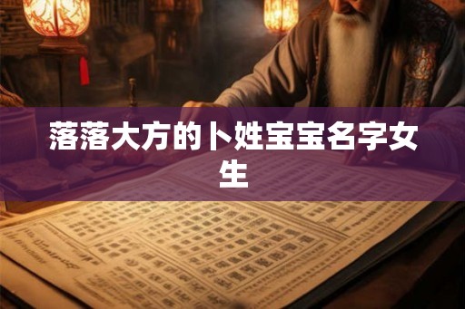 落落大方的卜姓宝宝名字女生