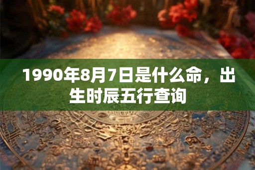 1990年8月7日是什么命，出生时辰五行查询