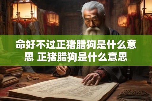 命好不过正猪腊狗是什么意思 正猪腊狗是什么意思
