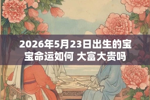 2026年5月23日出生的宝宝命运如何 大富大贵吗 2026年5月23日出生的宝宝命运如何 大富大贵吗