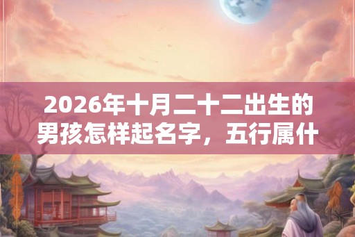 2026年十月二十二出生的男孩怎样起名字，五行属什么